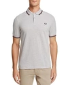 Fred Perry Tipped Pique Slim Fit Polo Shirt In Steel Oxford