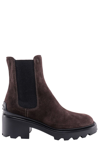 Tod's Womens Brown Ankle Boots In Grey