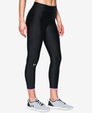 Under Armour Heatgear Armour Ankle Crop Training Leggings In Black/icelandic Rose | ModeSens