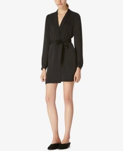 Avec Les Filles Robe Wrap Dress In Black