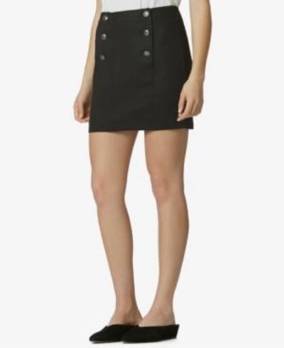 Avec Les Filles Button-detail Mini Skirt In Black