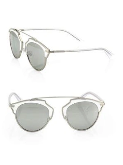 Dior So Real 48mm Pantos Sunglasses In Silver