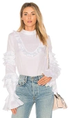 Petersyn Lulu Ruffled Shirt In White