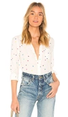 Rails Kate Star Print Silk Shirt In White