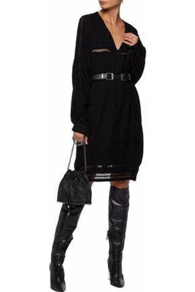 Iro Woman Open Knit-trimmed Knitted Dress Black
