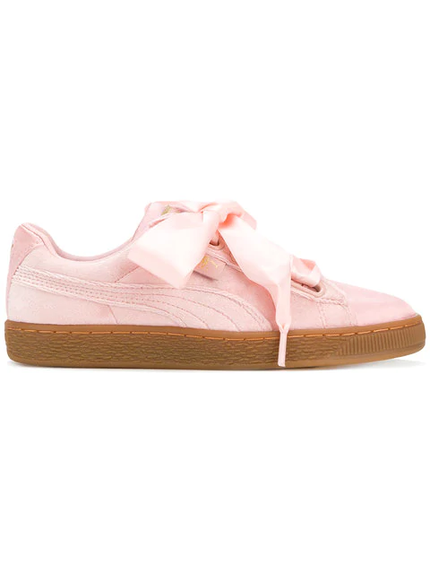 puma basket heart velvet pink