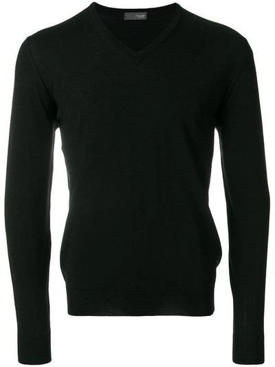 Drumohr V-neck Jumper In Black