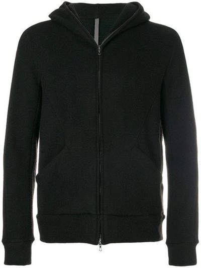 Attachment Hooded Zipped Jacket In Black