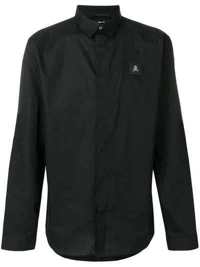 Philipp Plein Cutaway Collar Shirt In Black