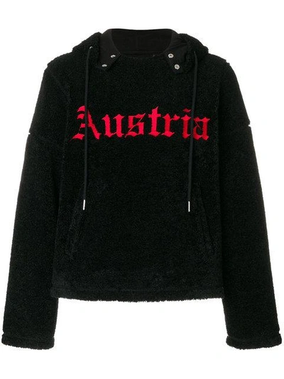 Helmut Lang Austria Faux Fur Hooded Sweater In 001 Black