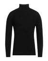 Tagliatore Turtleneck Ribbed-knit Virgin Wool Jumper In Black