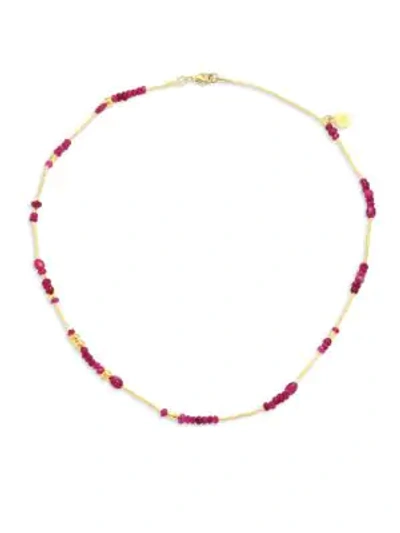 Gurhan Women's Delicate Rain Ruby & 24k Yellow Gold Beaded Necklace In Gold/ruby
