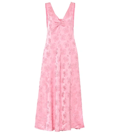 Alexa Chung Satin Jacquard Maxi Dress In Pink ModeSens