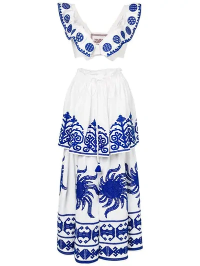 Yuliya Magdych Queen Of The Sun Top And Skirt Set In White