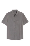 Cutter & Buck Reach Short Sleeve Oxford Button-down Sport Shirt In Charcoal