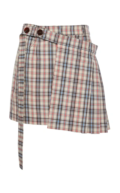 Isa Arfen Bondage Kilt Mini Skort In Plaid