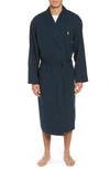 Polo Ralph Lauren Flannel Cotton Robe In Windsor Plaid/ Cruise Navy