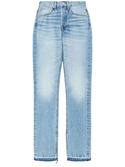 Re/done Distressed-effect High-waisted Jeans In Blue