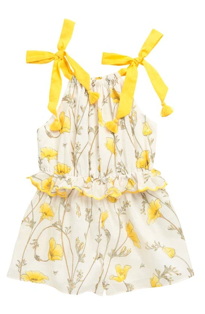 Zimmermann Kids' Little Girl's & Girl's Jeannie Tie Playsuit In Yellow Poppy