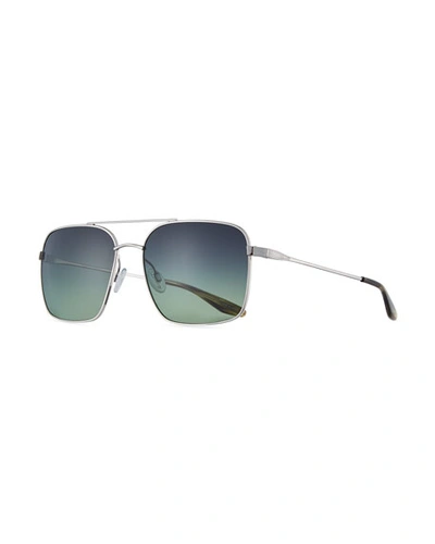 Barton Perreira Men's Volair Square Metal Sunglasses In Gray Pattern