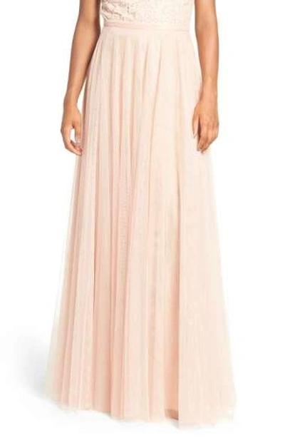 Jenny Yoo Winslow Long Tulle A-line Skirt In Cameo Pink