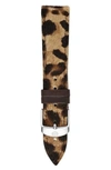 Michele 18mm Genuine Calf Hair Watch Strap In Leopard Print