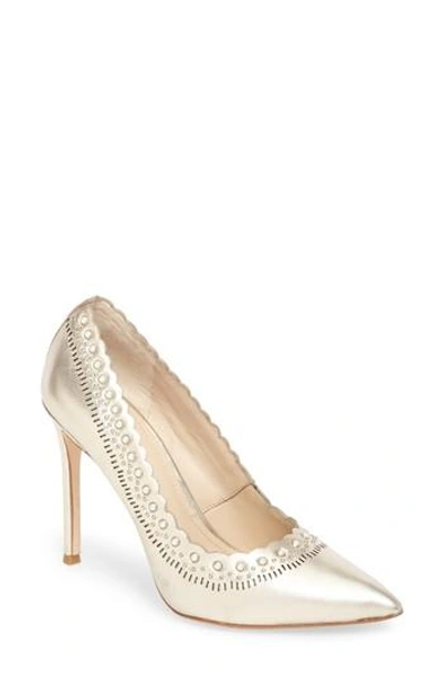 Pour La Victoire Women's Cerella Embellished Pointed Toe Pumps In Champagne