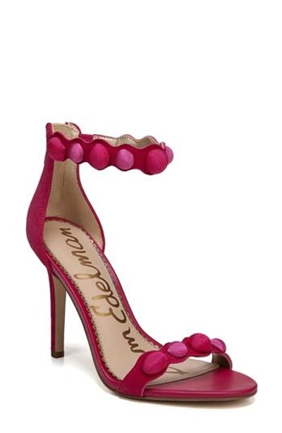 Sam Edelman Women's Addison Suede High-heel Ankle Strap Sandals In Pink Magenta