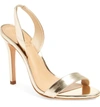 Schutz Luriane Metallic Leather Slingback Sandals In Platina Specchio