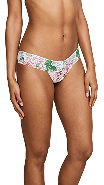 Hanky Panky Blushing Rose Low Rise Thong In Pink Floral