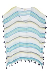 Surf Gypsy Stripe Tassel Cover-up Poncho In Bright Stripe