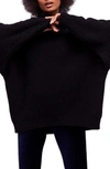 Free People Swim Too Deep Turtleneck Sweater In Black