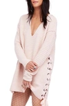 Free People Heart It Laces Sweater In Rose