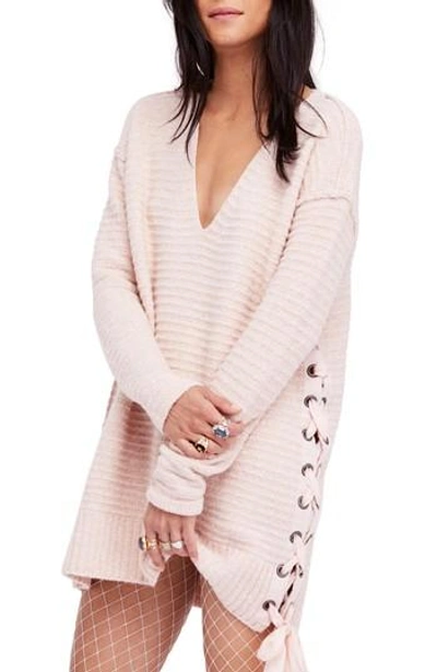 Free People Heart It Laces Sweater In Rose