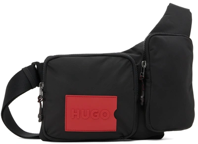 Hugo Black Kent Messenger Bag In 001 Black