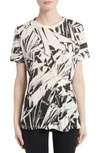 Proenza Schouler Band Detail Print Tissue Jersey Tee In Nude/ Black Painted Floral