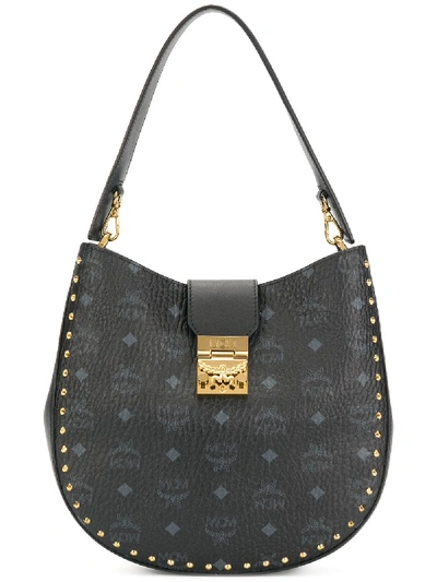 Mcm Medium Patricia Visetos Hobo Bag In Black