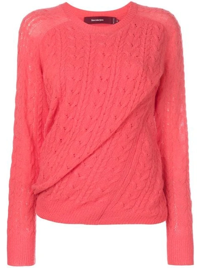 Sies Marjan Libbie Cable-knit Cashmere Jumper In Coral