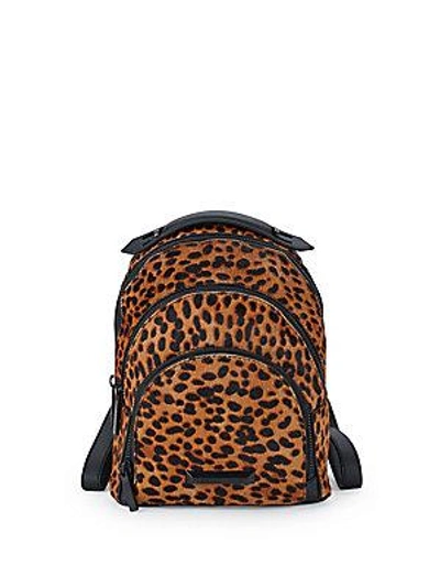 Kendall + Kylie Sloane Leopard Backpack In Dark Beige