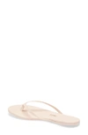 Tkees Glosses Leather Flip Flops In Ivory/cream Beige