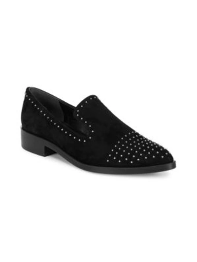 Sigerson Morrison Edna Leather Stud Loafers In Black