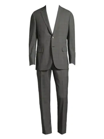 Brioni Men's Plaid Wool Two-piece Suit, Gray In Grey Beige