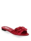 Tabitha Simmons Knot Satin Slides In Red