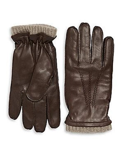 Saks Fifth Avenue Napa Leather Gloves In Black