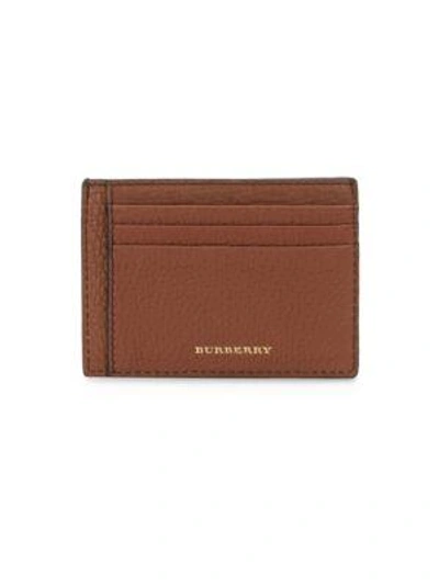 Burberry Grainy Chase Leather Card Case In Chestnut