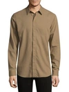 Theory Levy Button-down Shirt In Saddle
