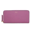 Mulberry Grained Leather Zip-around Wallet In Orchid