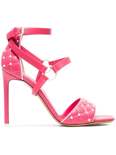 Valentino Garavani Free Rockstud Spike Quilted Leather Sandals In Shadow Pink