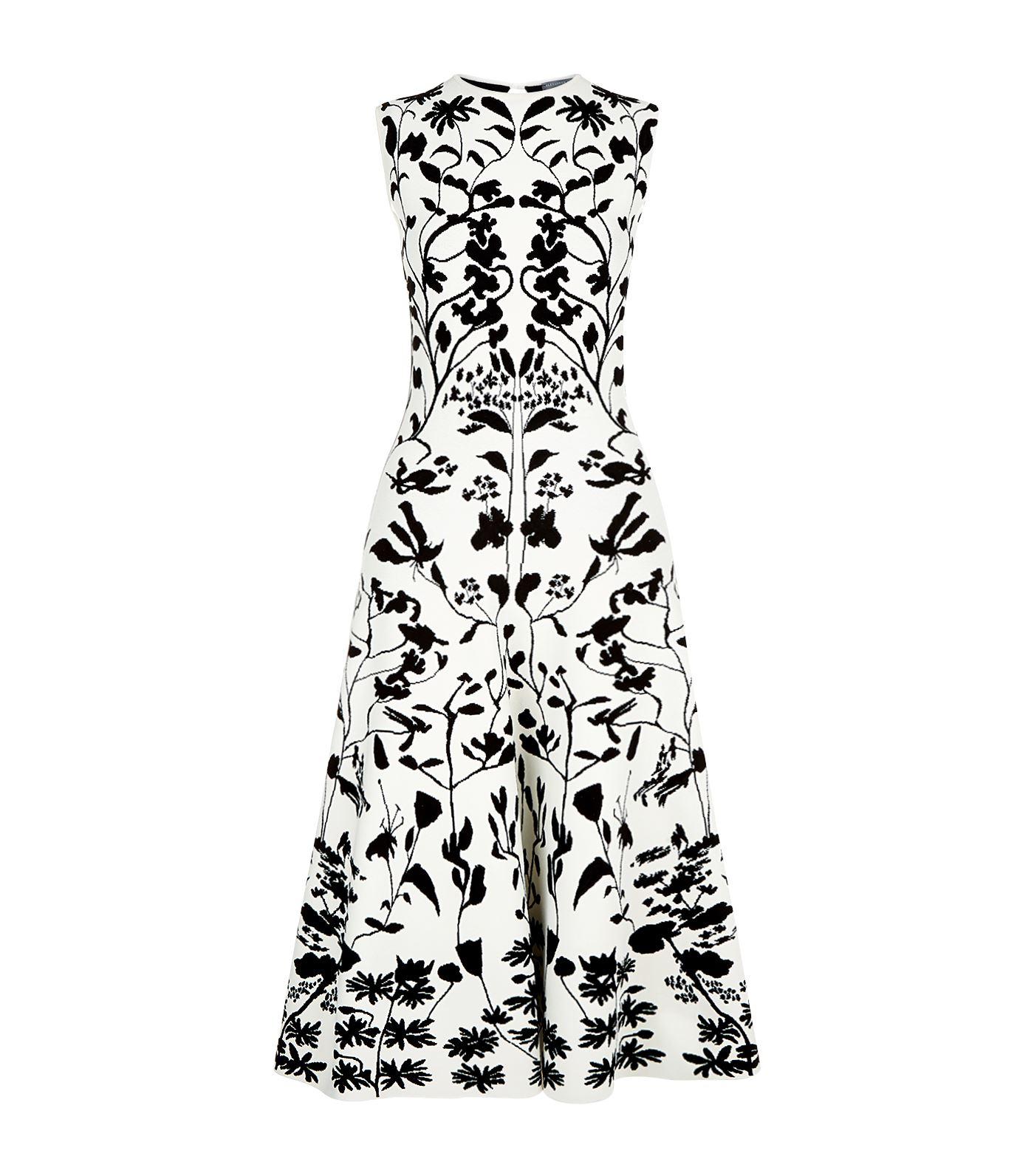 alexander mcqueen black and white dress