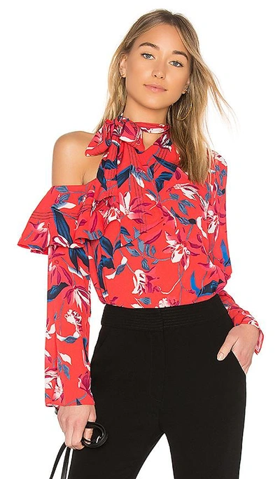 Tanya Taylor Floral Print Blouse In Red